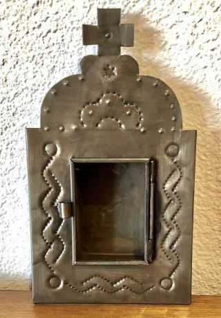 Mexican Tin Nicho Shadow Box - Vintage Style Frame Church - Folk Art -