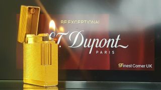 St Dupont Lighter Line 1 Small Gold Functional Perfect Good Conditi X24