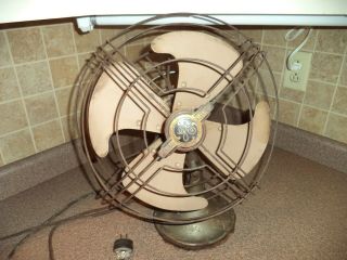 Vintage Ge General Electric Vortalex 3 Speed Oscillating Fan Cast Iron Base A 12