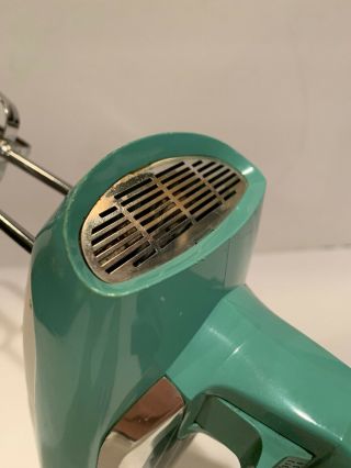 Vintage General Electric GE Turquoise Hand Held Mixer 6