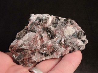 Zinnwaldite On Quartz With Hematite From Type Locality,  Cinnwald,  Germany
