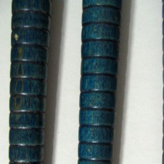 45 Vintage Wooden Loom Spools Bobbins Spinning Industrial Tools,  Painted Blue 6