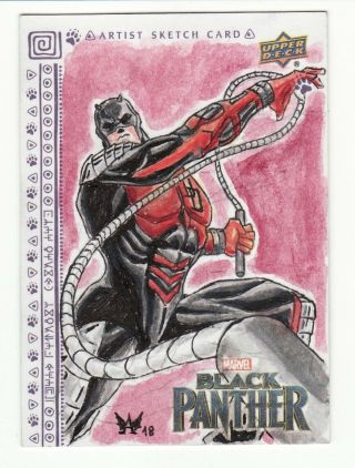 Marvel Black Panther Movie 2018 Upper Deck Artist Sketch 1/1 Angelo De Capua