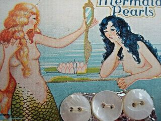 Vintage Mother of Pearl Buttons on Mermaid Pearls Card - Great Graphics 2