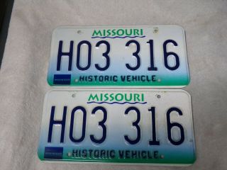 Historic Vehicle Missoouri License Plates