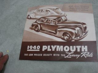 1940 Plymouth Luxury Ride Advertising