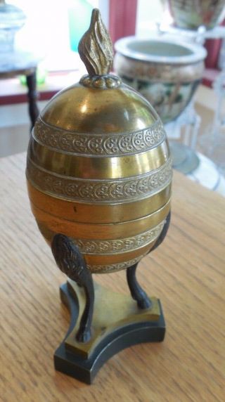 Vintage Brass & Bronze Egg Shaped Cigarette Lighter; Evans