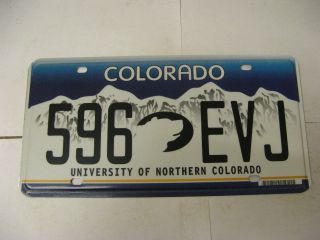 Colorado Co License Plate University Of Northern Colorado 596 Evj