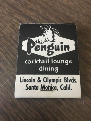 Vintage Penguin Coffee Shop Santa Monica,  Ca Full Matchbook (cocktail Lounge)
