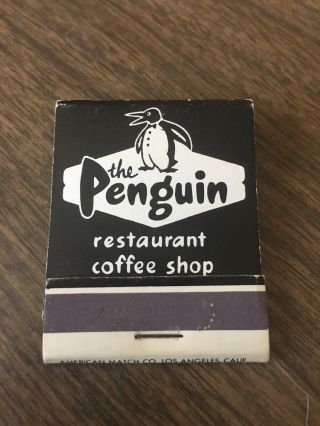 Vintage PENGUIN Coffee Shop Santa Monica,  CA FULL Matchbook (Cocktail Lounge) 2