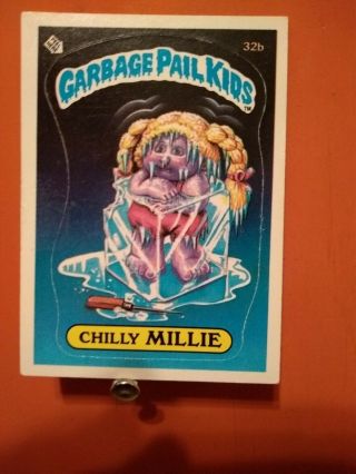 Vintage Garbage Pail Kids 1985.  Series 1.  Chilly Millie.  32b