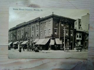 Old Postcard Maine Street Vaudeville Theater Peoria Illinois