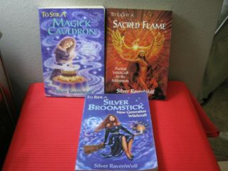 Sacred Flame,  Magick Cauldron,  Silver Broomstock,  By Silver Ravenwolf,  Trade Pb
