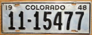 1948 Colorado License Plate Number Tag – Extra Long