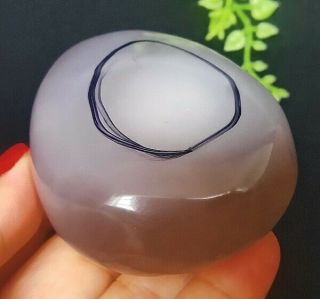 194g Rare Natural Polished Enhydro Moving Bubble Agate Crystal Stone Energy.