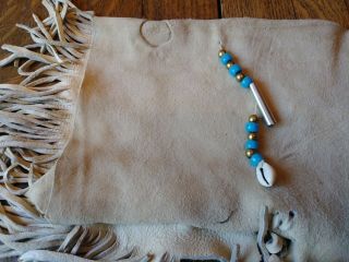 Antique Rawhide Tunic Pacific NW Native American w/ beaded Tassels & Fringes 3