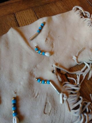 Antique Rawhide Tunic Pacific NW Native American w/ beaded Tassels & Fringes 7