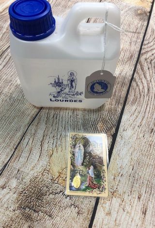 Lourdes Holy Water.  75 Liters (. 2 Gallons) Authentic And Prayer Card