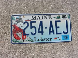 Maine 2013 Lobster License Plate 254 - Aej
