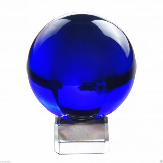 Blue Asian Rare Natural Quartz Magic Crystal Healing Ball Sphere 80mm,  Stand