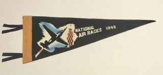 15” 1948 National Air Races (cleveland) Felt Pennant