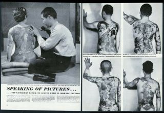1946 Yakuza Japan Japanese Gangster Tattoo Designs 7 Photo Vintage Print Article