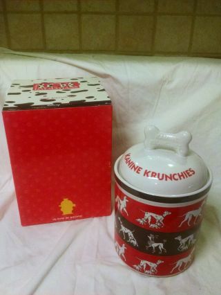 Disney 101 Dalmatians Kanine Krunchies Rare Cookie Jar,  Box - Retired