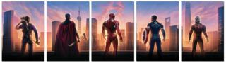 Avengers Endgame Movie - 5 Card Promo Set - Iron Man Cap Thor Ant Man Hawkeye