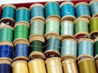 73 Vintage Wooden Spools of Thread From Coats & Clark 5