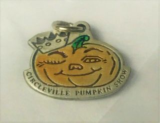 Circleville Pumpkin Show " Winky " Painted Pewter Charm -