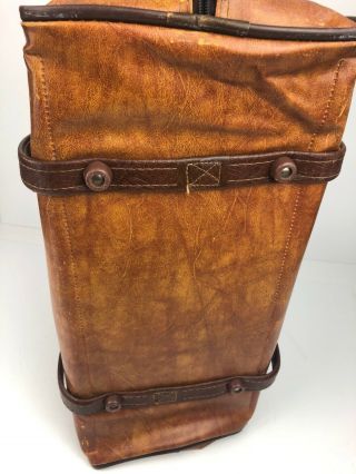 Vintage SINGER Sewing Machine Travel Vinyl Carry Case Storage Bag Brown Leather 3
