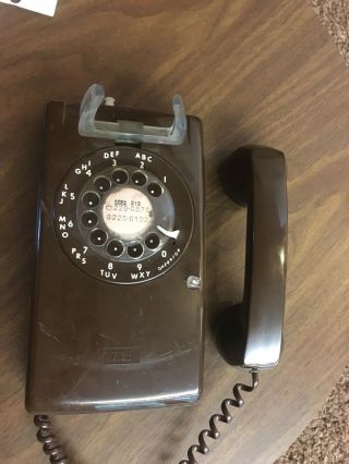 Vintage Brown Wall Rotary Phone — — Plus Mounting Plate
