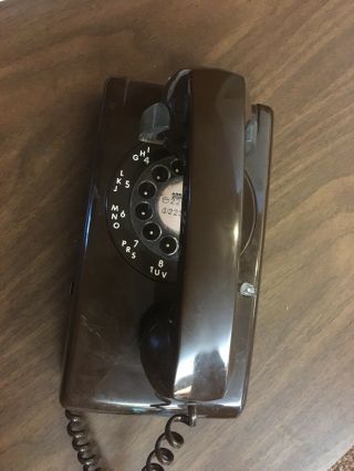 Vintage Brown Wall Rotary Phone — — Plus Mounting Plate 2
