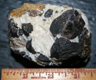 Augite Crystals With Willemite,  Calcite Fluorescent Minerals,  Franklin Nj