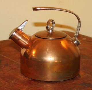 Chantal Copper 2tone Hohner Harmonica Whistle Tea Kettle Teapot 1.  8 Qt Sl37 - 19c