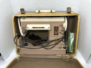 Singer 301a Sewing Machine With Case Short Bed Two Tone Very Good