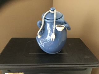 Percolating Coffee Pot Cookie Jar With Cord Holding Cup Of Coffee