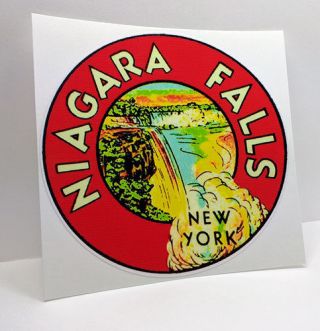 Niagara Falls York Vintage Style Travel Decal / Vinyl Sticker,  Luggage Label