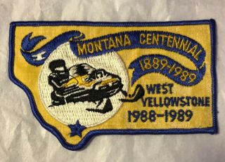 Montana Centennial 1889 - 1989 West Yellowstone Patch 1988 - 1989