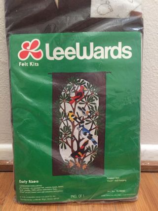 Vintage Lee Wards Felt Bird Wall Hanging Kit Early Risers 1978 Nos Holiday