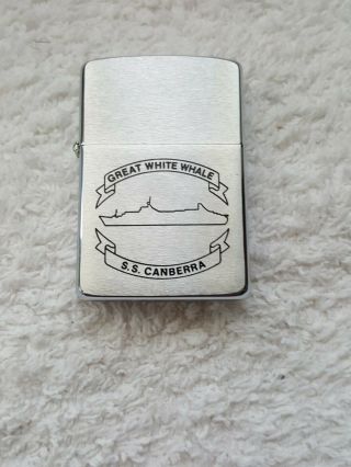 Zippo Lighter P&o Ss Canberra Great White Whale H Iii