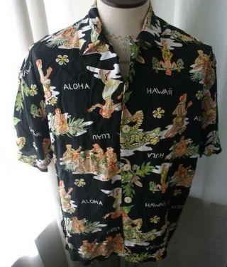 Esprit De Corp Hawaiian Printed Mens Shirt L