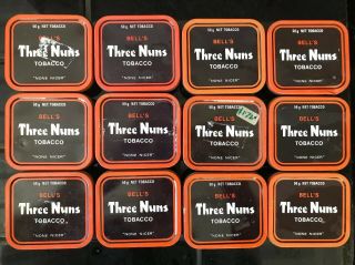 Set Of 12 X Bell’s Three Nuns Tobacco Vintage Tins