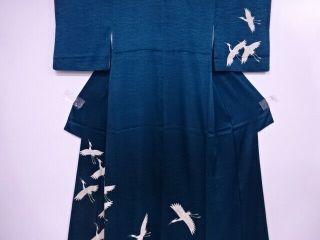 76071 Japanese Kimono / Antique Kimono / Heron Egret