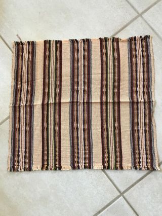 Vintage & Handmade - Guatemalan Square Frindged Fabric: Approx.  18” Square
