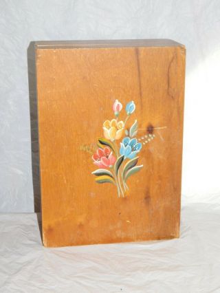 Old Wooden Tole Sewing Notions Thread Holder Spool Rack Box Case Sew Vintage