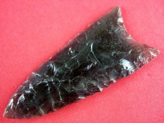 Fine Quality Authentic California Obsidian Clovis Point Indian Arrowheads