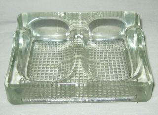 Vintage Art Deco Depression Glass Pipe Rest Holder For 2 Pipes Made In England