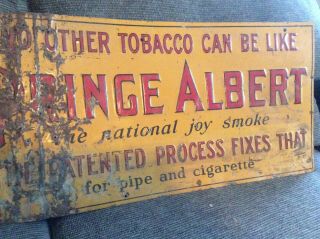 Vintage RARE 1920s Prince Albert No.  3 Metal Embossed tobacco sign 3