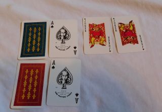 Vintage 2 Decks Kem Plastic Playing Cards With Black Case Florence